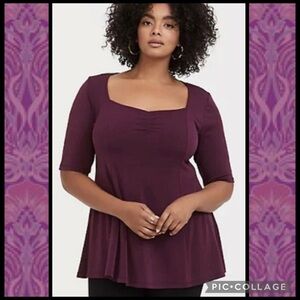 Torrid Studio Knit Sweetheart Top, Deep Pink/ Magenta, size 2, 2X, 18 20 plus